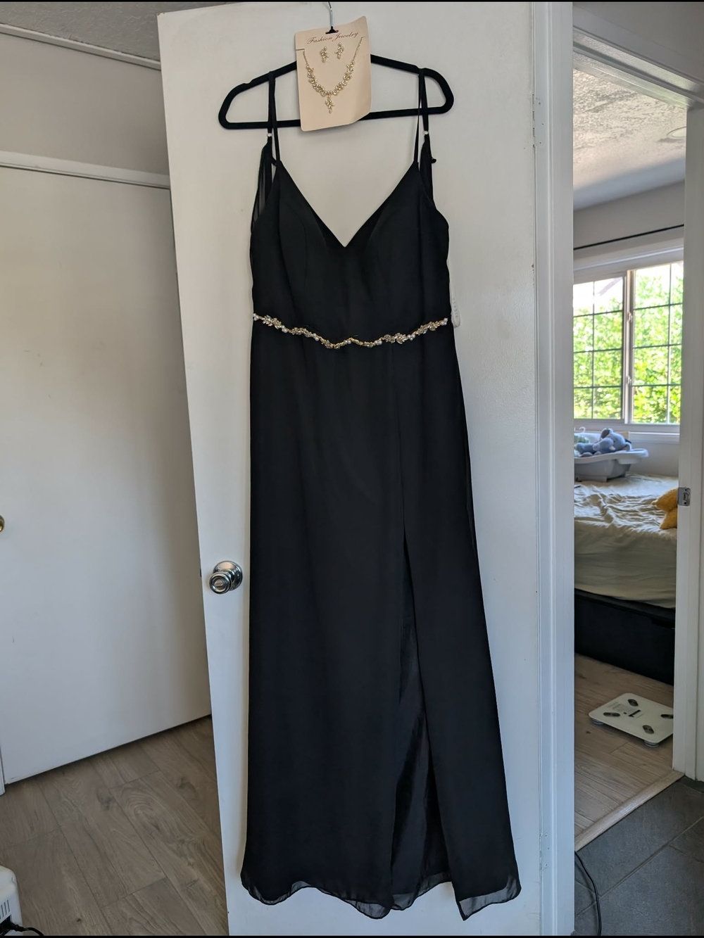 Azazie Size 16 Black Full Length Dress